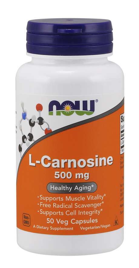 Now® Foods NOW L-Carnosine (L-Karnosin), 500 mg, 50 rostlinných kapslí Obrázek
