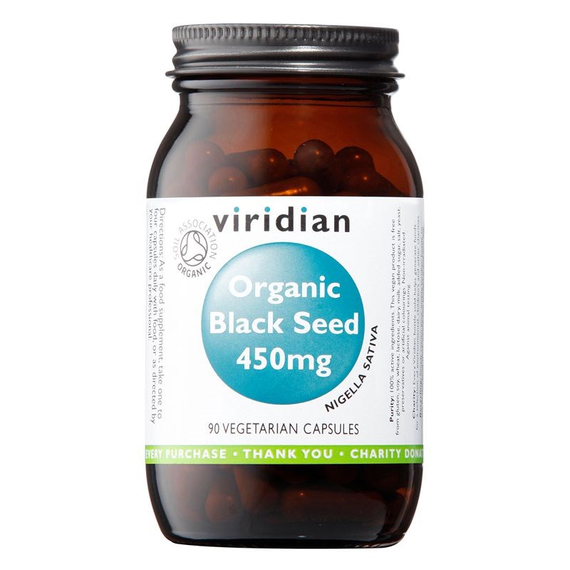 Viridian Black Seed 450mg 90 kapslí Organic Obrázek