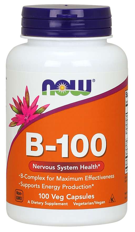 Now® Foods NOW Vitamin B-100 Complex, 100 rostlinných kapslí Obrázek