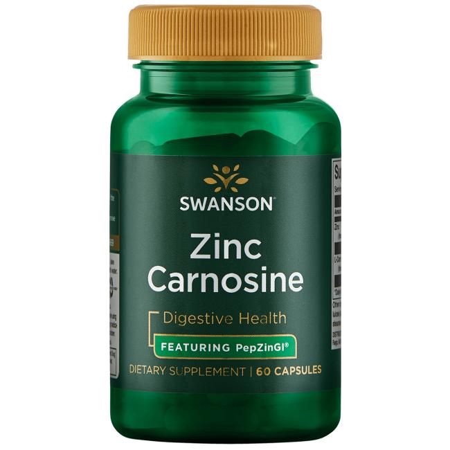 Swanson Zinc Carnosine PepZinGI®, Zinek Karnosin, 60 kapslí Obrázek