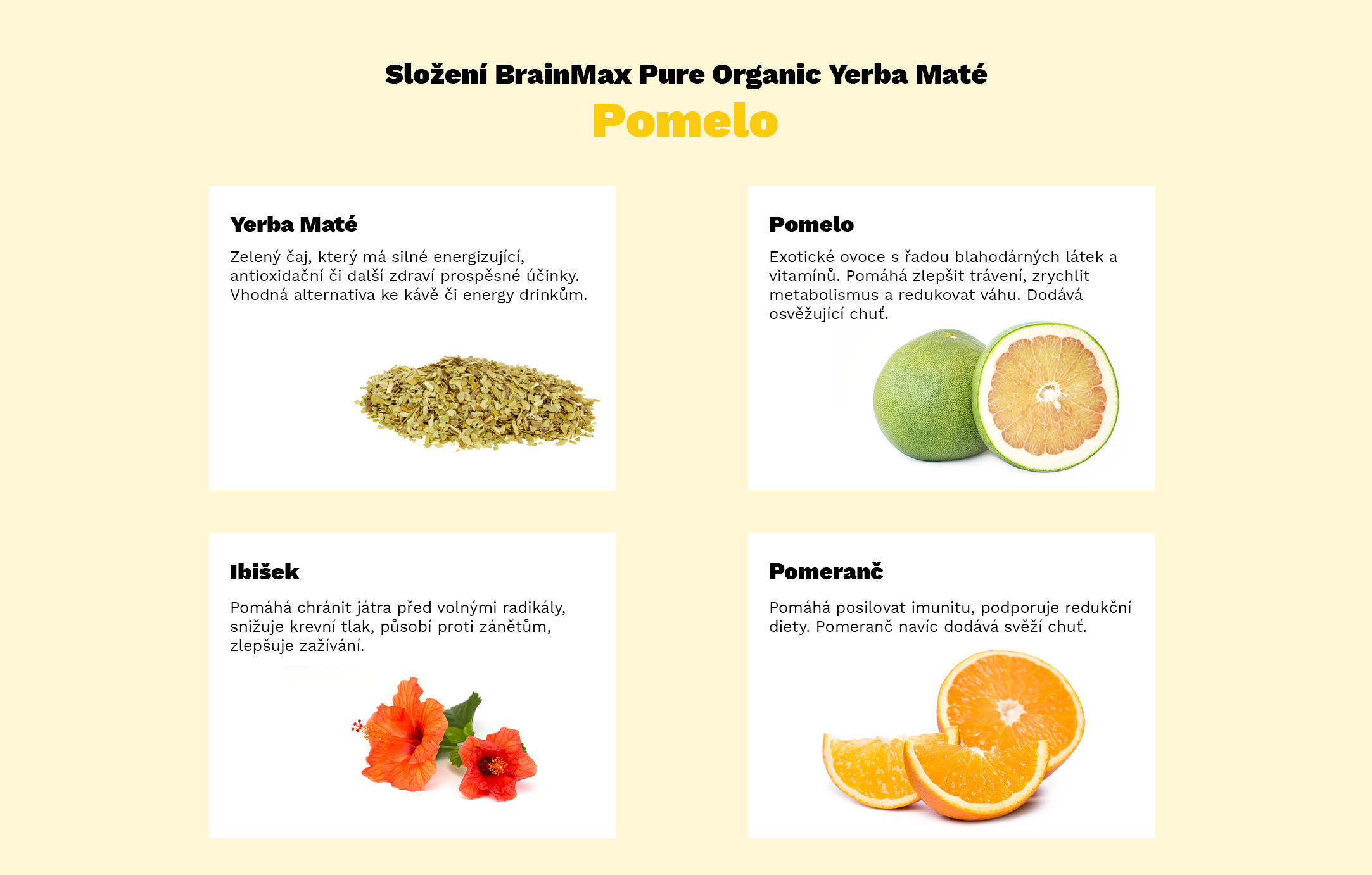 BrainMax Pure Yerba Maté, Pomelo, 1000 g Obrázek