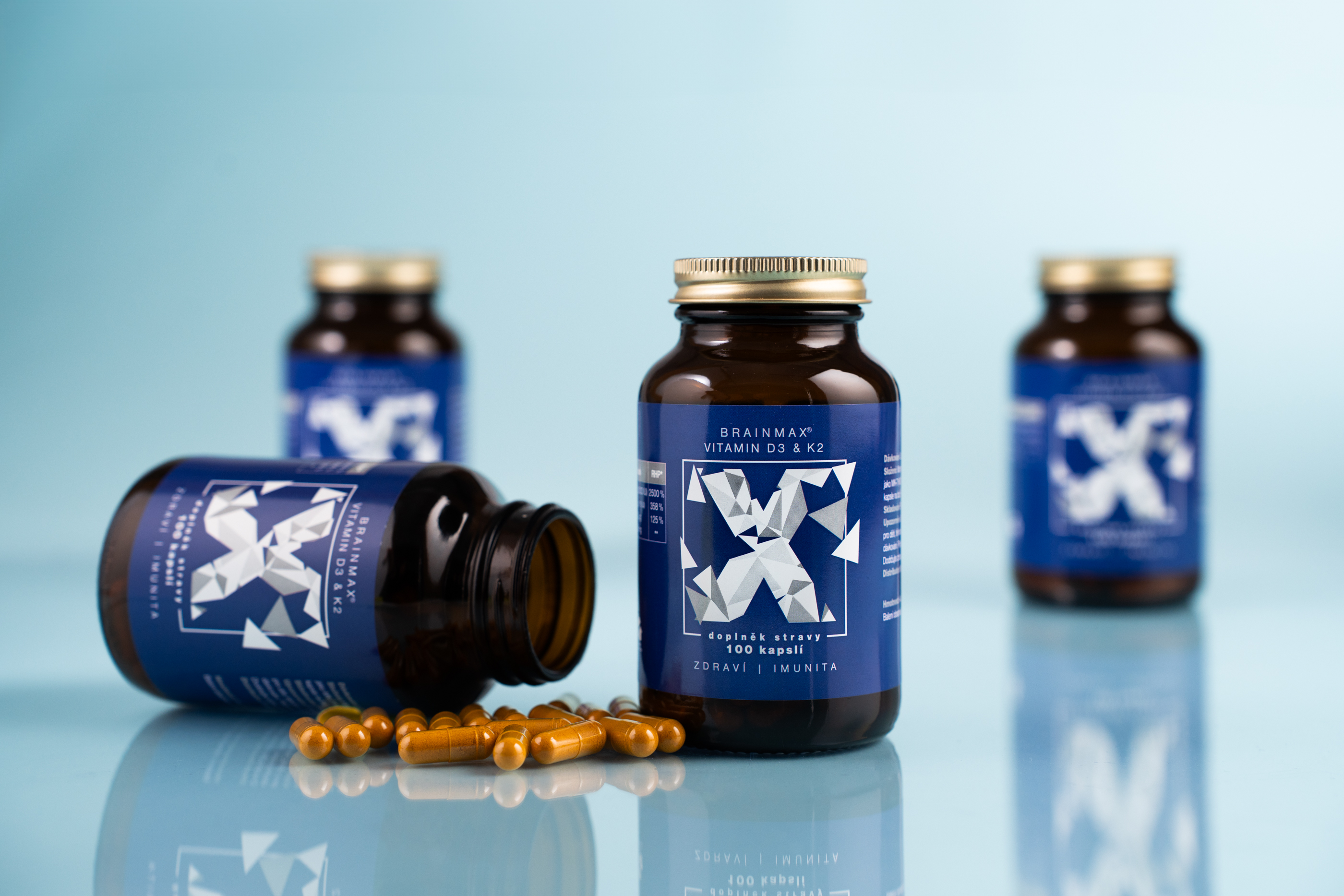 BrainMax Vitamin D3 & K2, D3 5000 IU / K2 jako MK7 150 mcg, 100 rostlinných kapslí Obrázek
