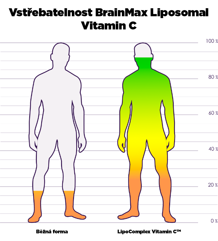 BrainMax Liposomal Vitamin C UPGRADE, Lipozomální Vitamín C, 500 mg, 60 rostlinných kapslí Obrázek