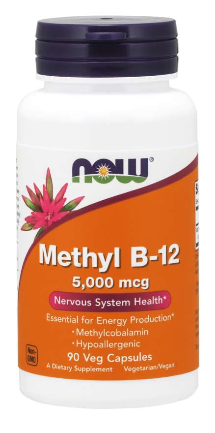 Now® Foods NOW Methyl B12 5000 mcg, 90 rostlinných kapslí Obrázek
