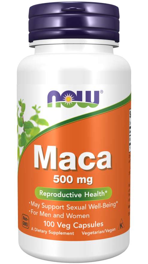 Now® Foods NOW Maca (řeřicha peruánská), 500 mg, 100 rostlinných kapslí Obrázek