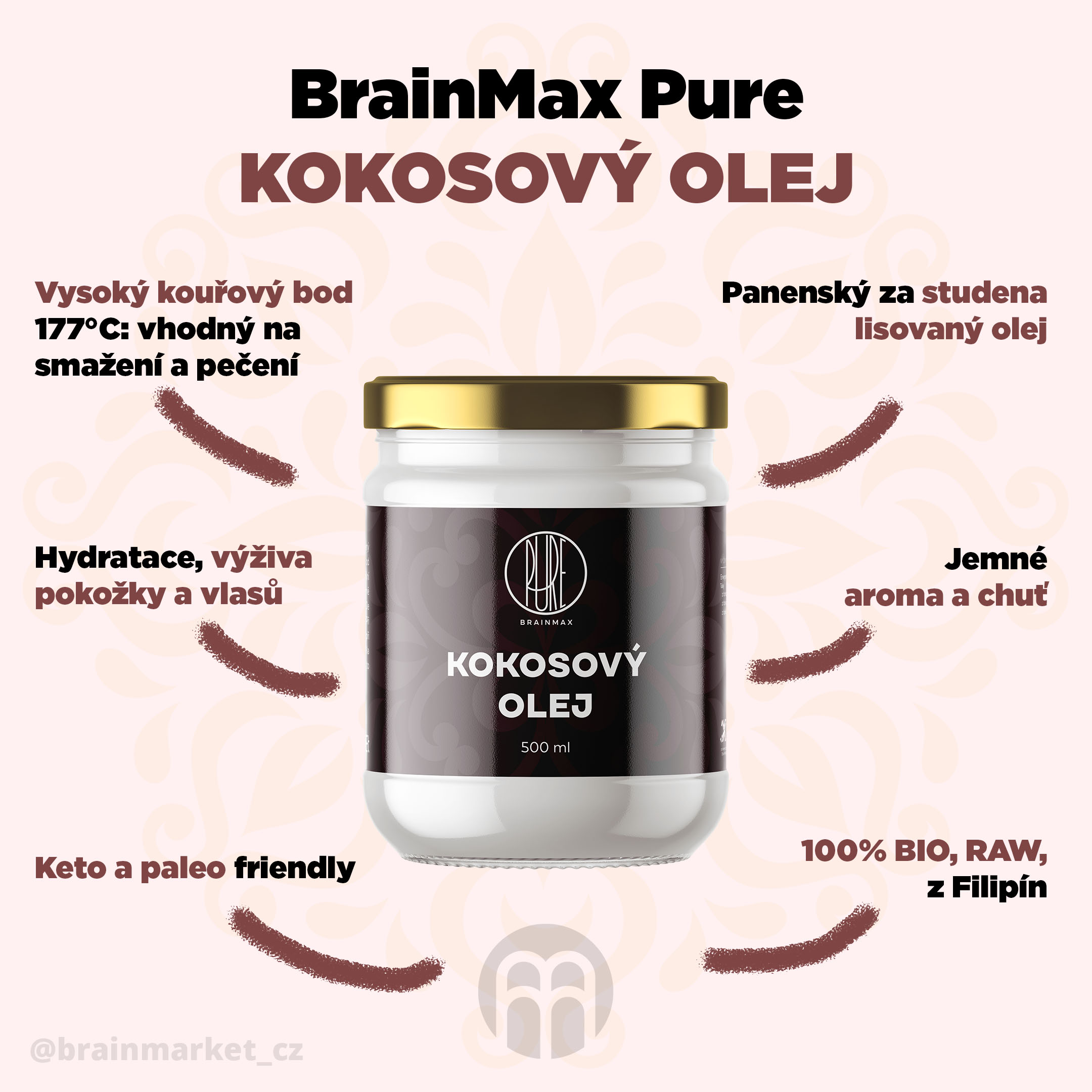 BrainMax Pure Kokosový olej  BIO, 500 ml Obrázek