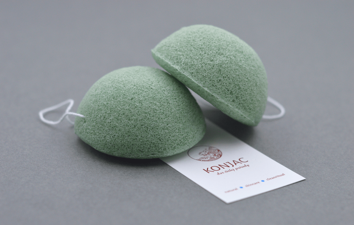 Konjac - Tmavozelená houbička obličejová Obrázek