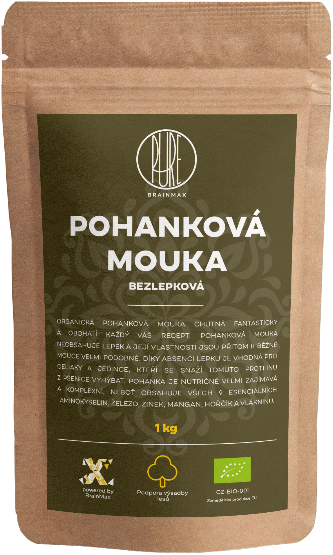 BrainMax Pure Pohanková mouka, bezlepková BIO, 1 kg Obrázek