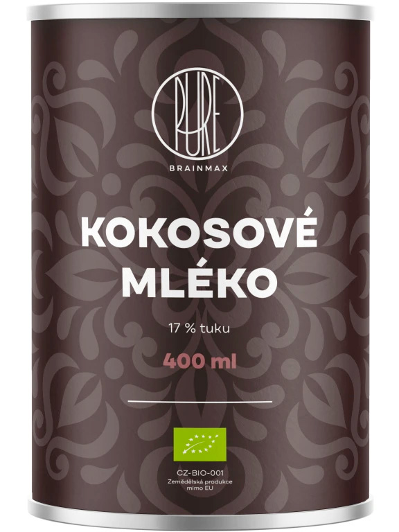 BrainMax Pure Kokosové mléko 17% tuku, BIO, 400 ml Obrázek