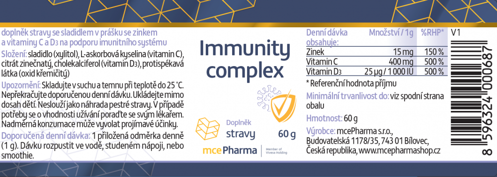 mcePharma Immunity complex, 60g Obrázek