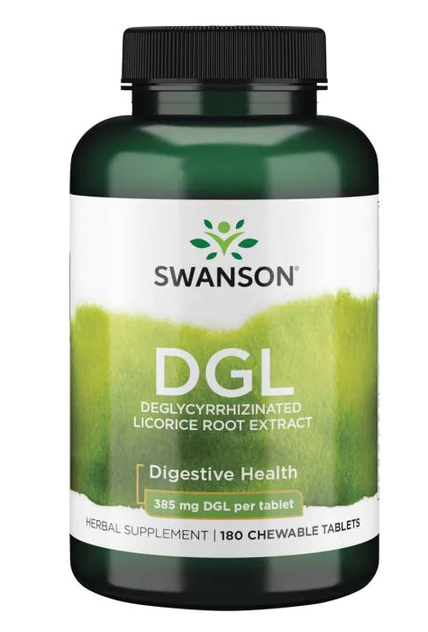 Swanson DGL (deglycyrrhizinovaná lékořice) 385 mg, 180 žvýkacích tablet Obrázek