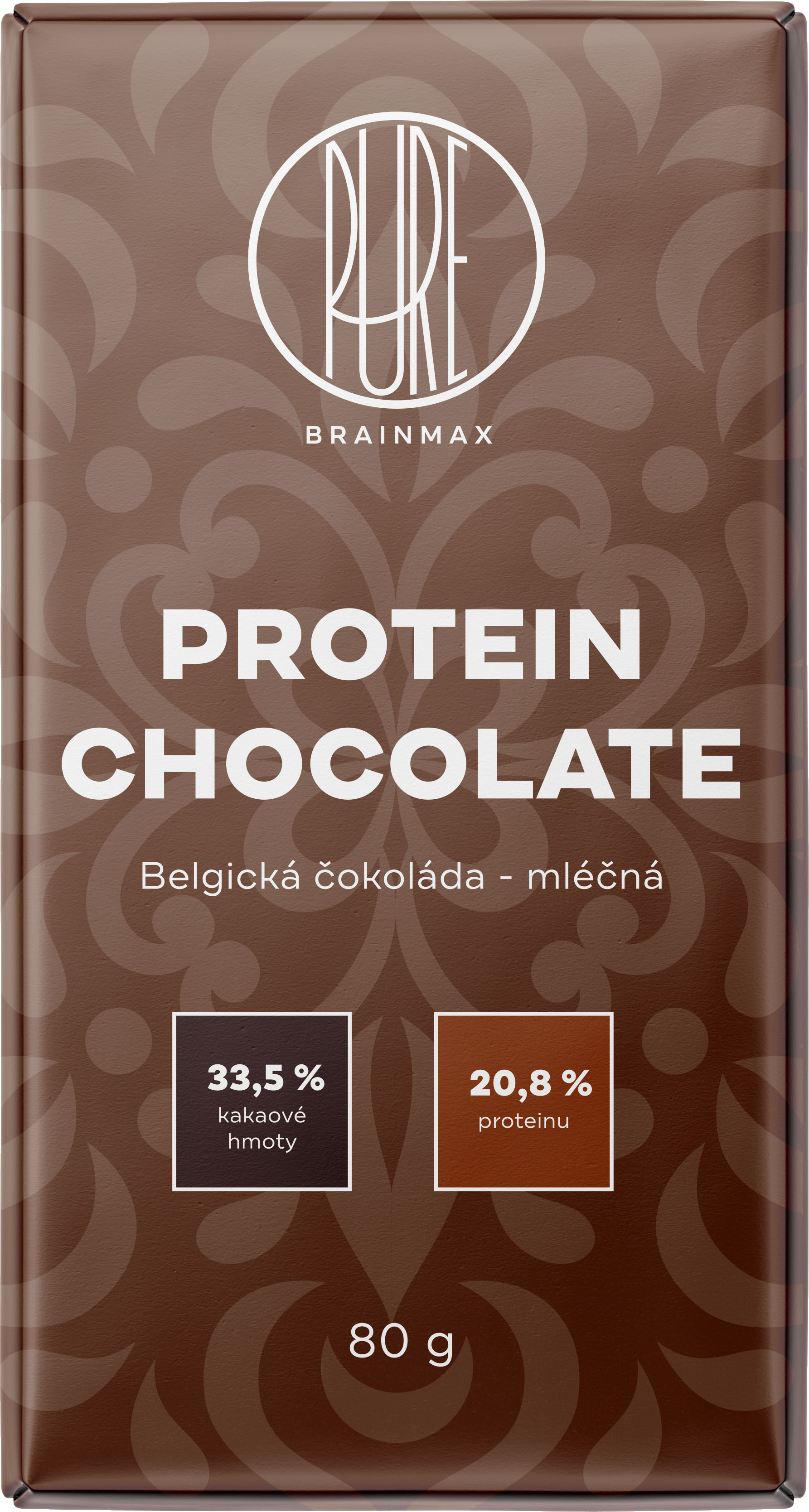 BrainMax Pure Protein čokoláda, mléčná, 80 g Obrázek
