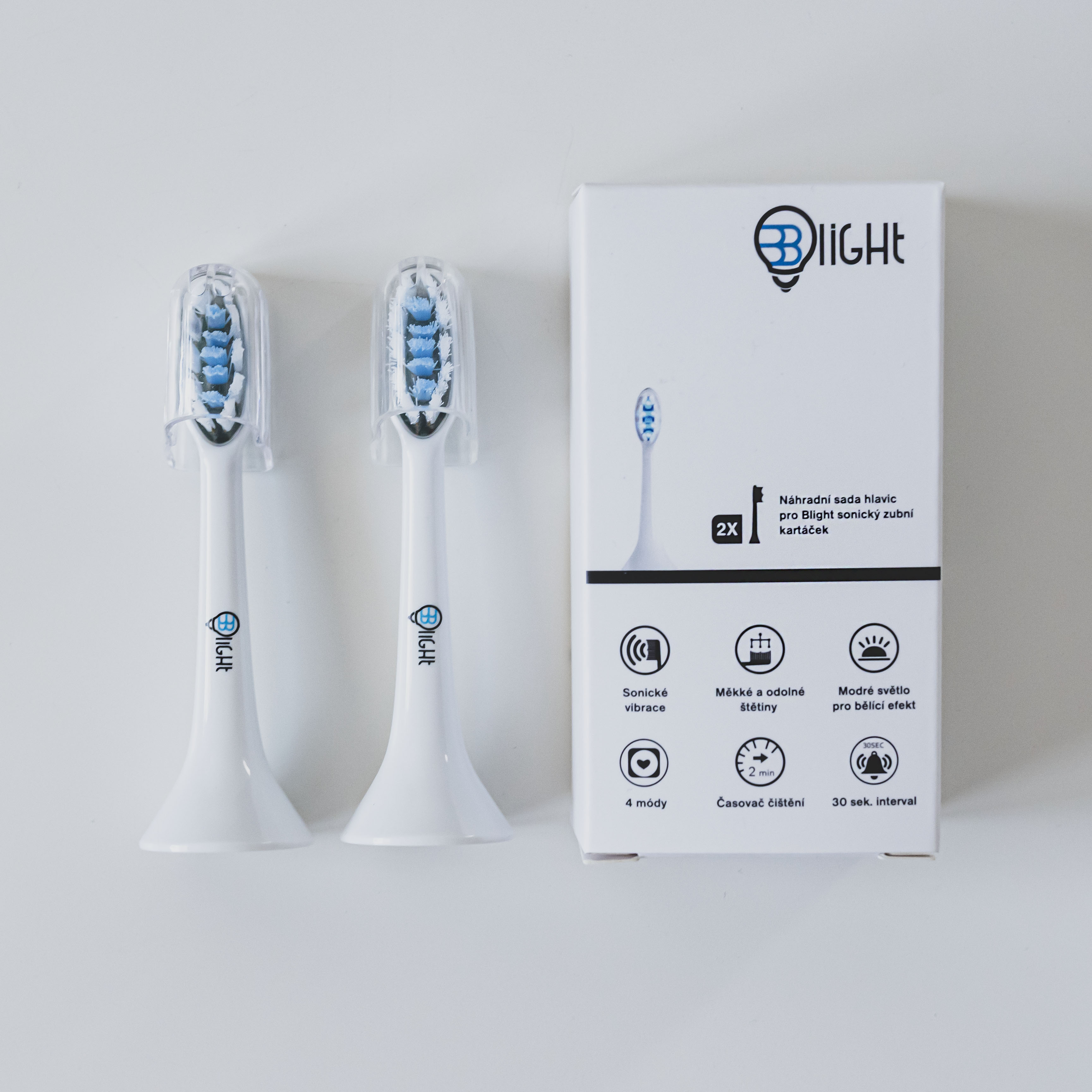 Náhradní sada hlavic pro Blight sonický zubní kartáček, 2x hlavice Obrázek