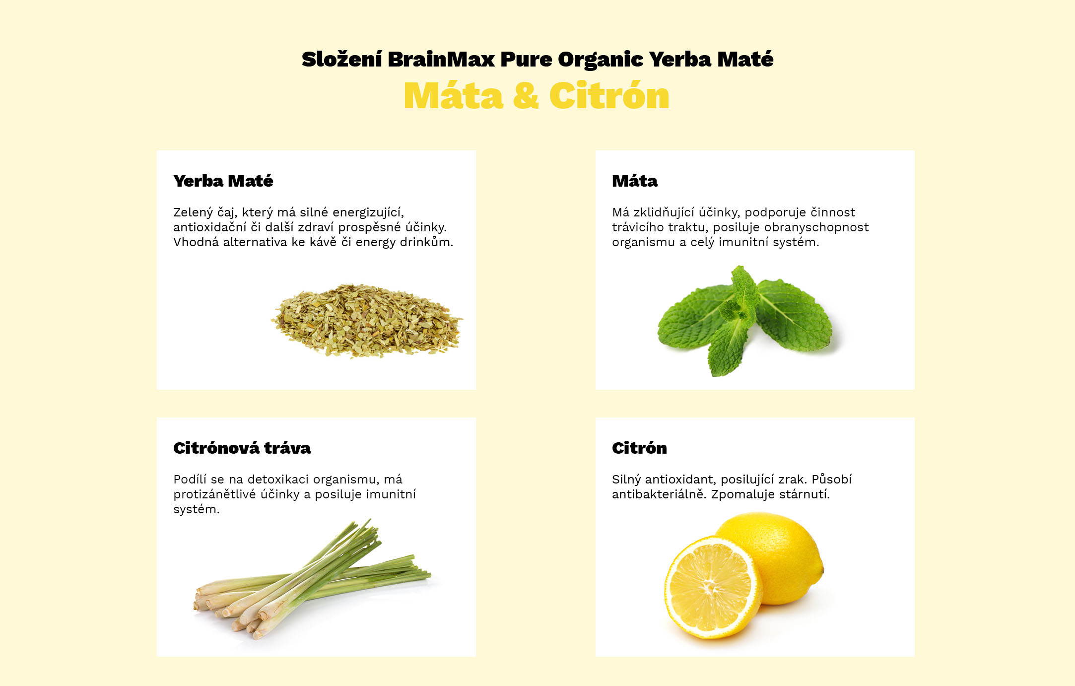 BrainMax Pure Yerba Maté, Máta & Citrón, 500 g Obrázek