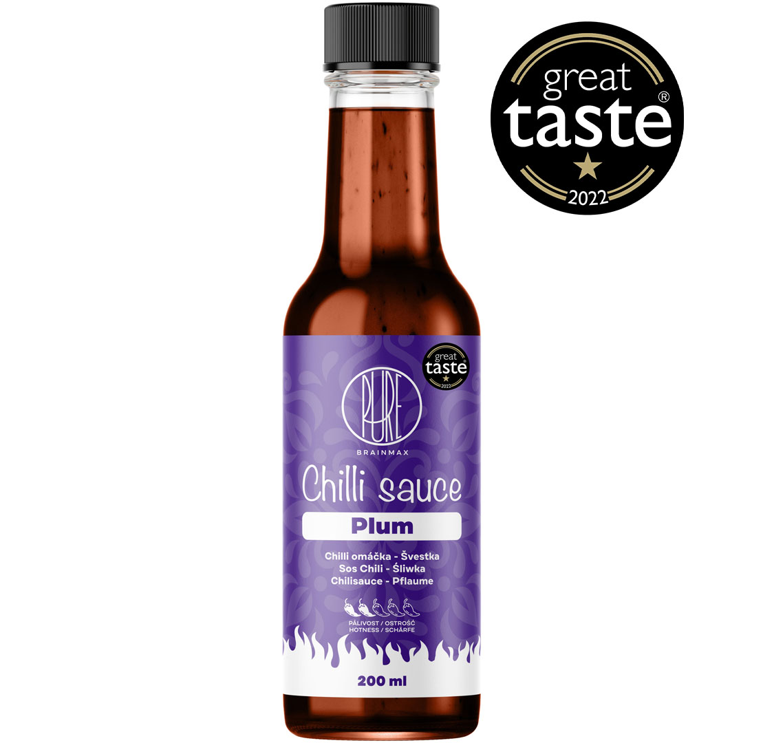 BrainMax Pure Chilli sauce, Plum (chilli omáčka, švestka), 200 ml Obrázek