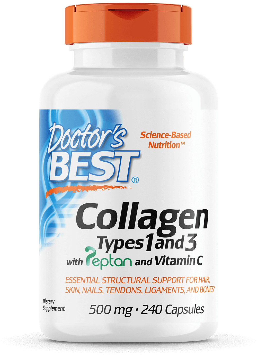Doctor's Best Doctor’s Best Kolagen, Typ I & III s Peptanem a vitamínem C 500 mg, 240 kapslí Obrázek