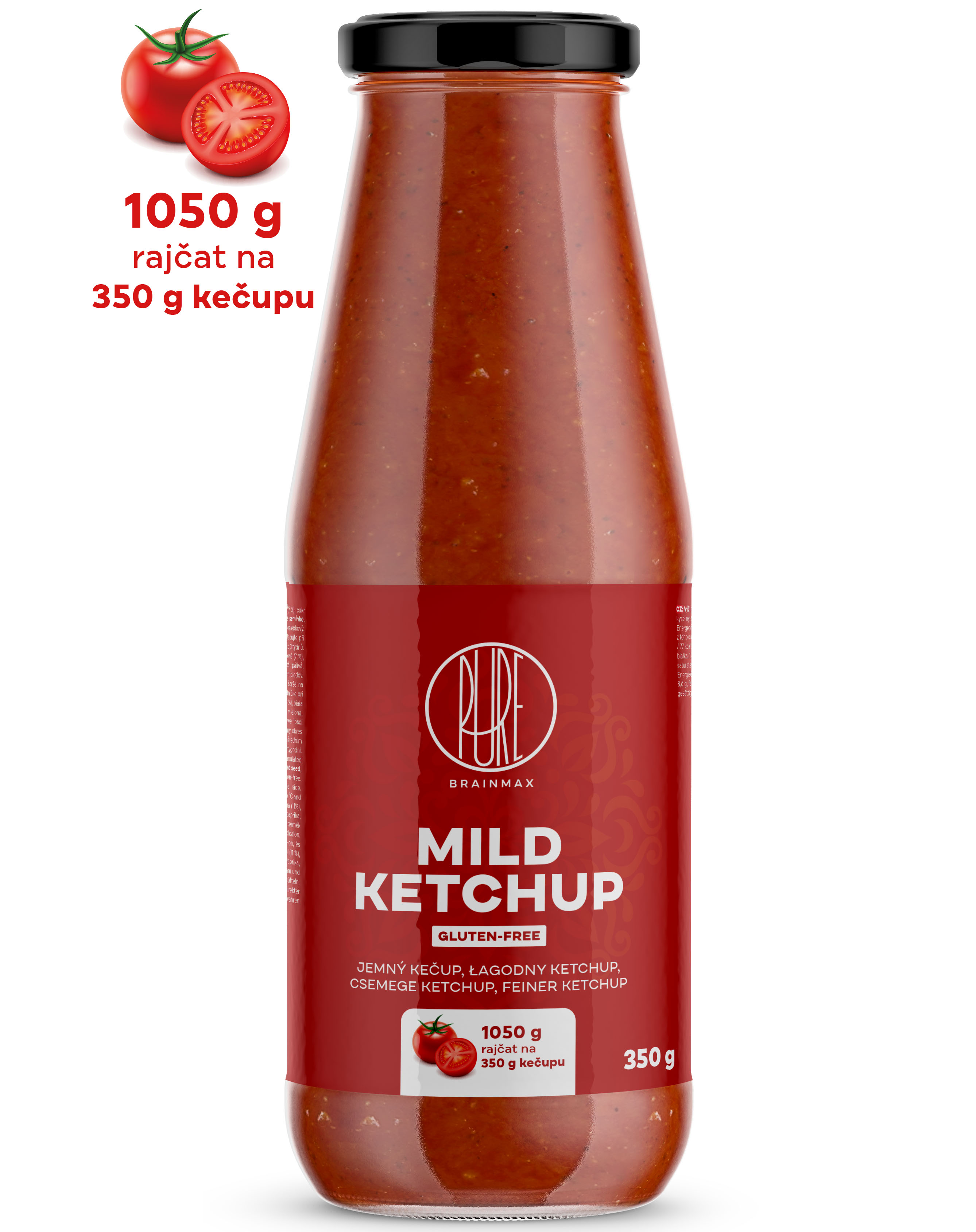 BrainMax Pure Ketchup, mild (jemný kečup), 350 g Obrázek