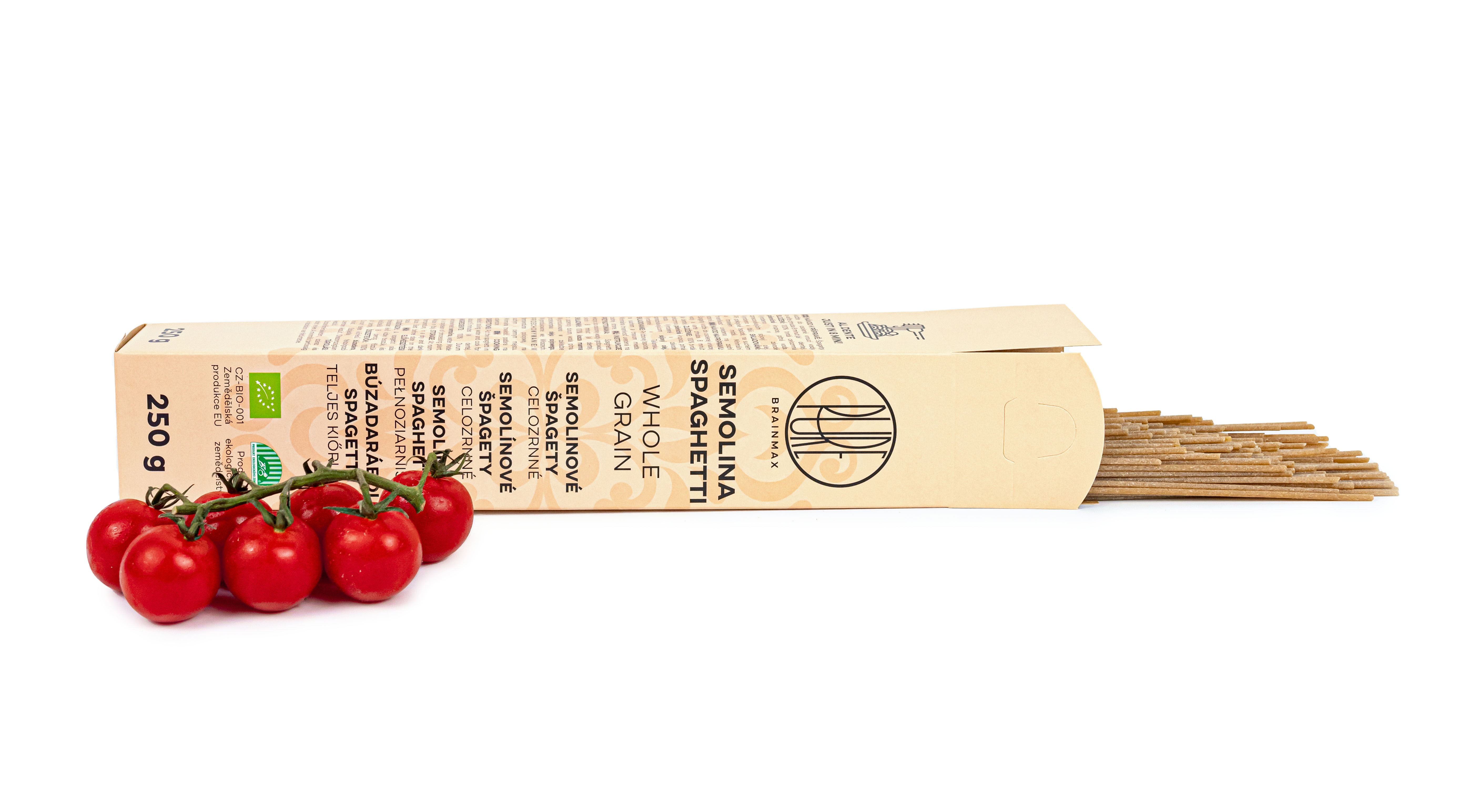 BrainMax Pure Špagety - semolinové, celozrnné BIO, 250 g Obrázek