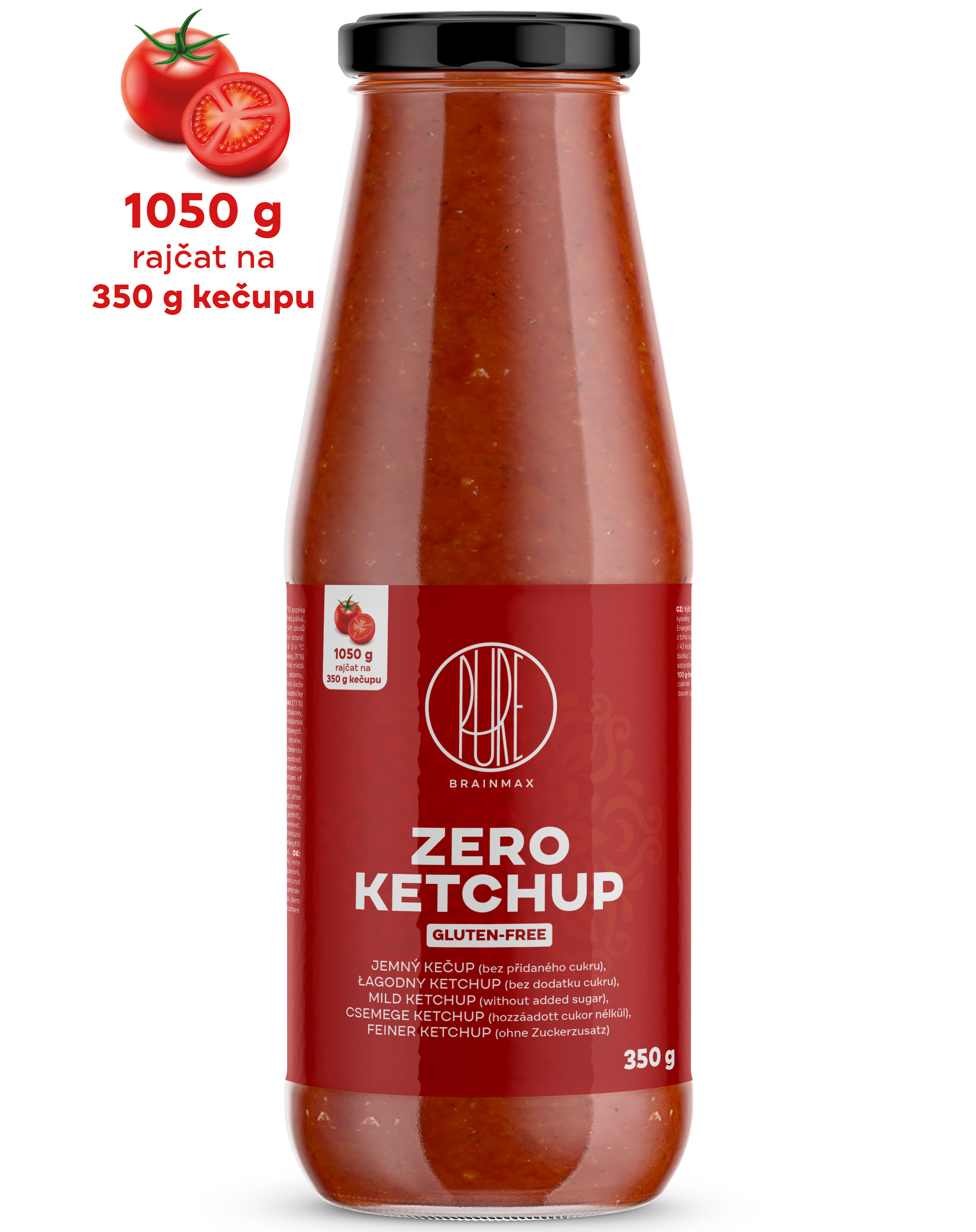 BrainMax Pure Ketchup - ZERO (sladký kečup s erythritolem), 350 g Obrázek