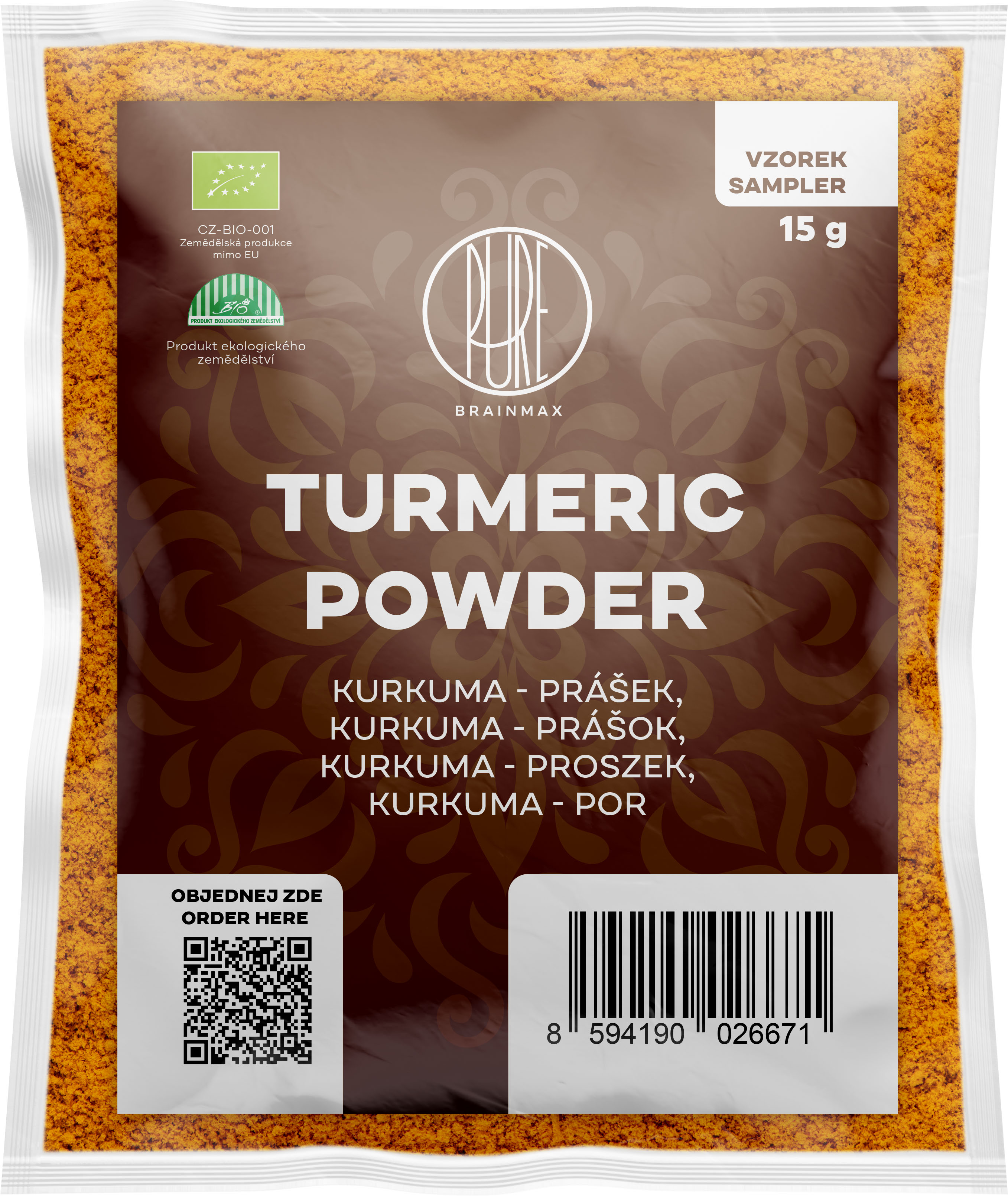 BrainMax Pure Kurkuma BIO prášek, sampler, 15 g Obrázek
