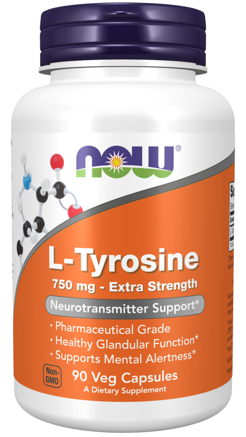 Now® Foods NOW L-Tyrosine, 750 mg, 90 rostlinných kapslí Obrázek