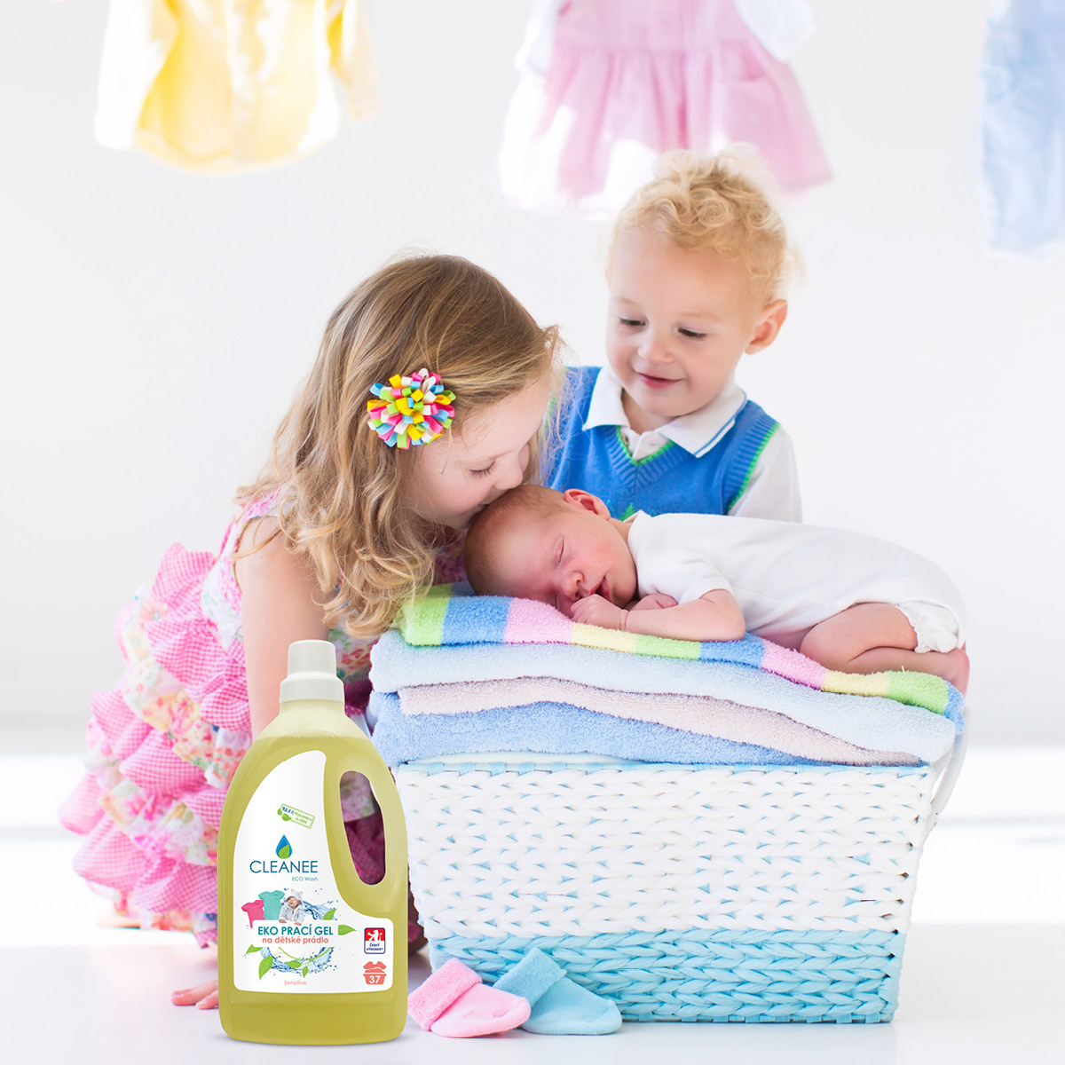 Cleanee ECO Prací gel na dětské prádlo 1,5L Obrázek