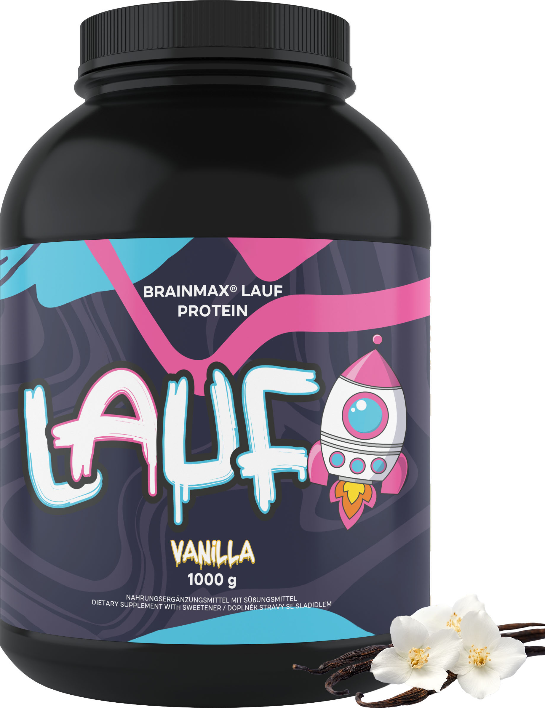 BrainMax Lauf Protein, nativní syrovátkový protein, 1000 g Příchuť: Vanilka Obrázek