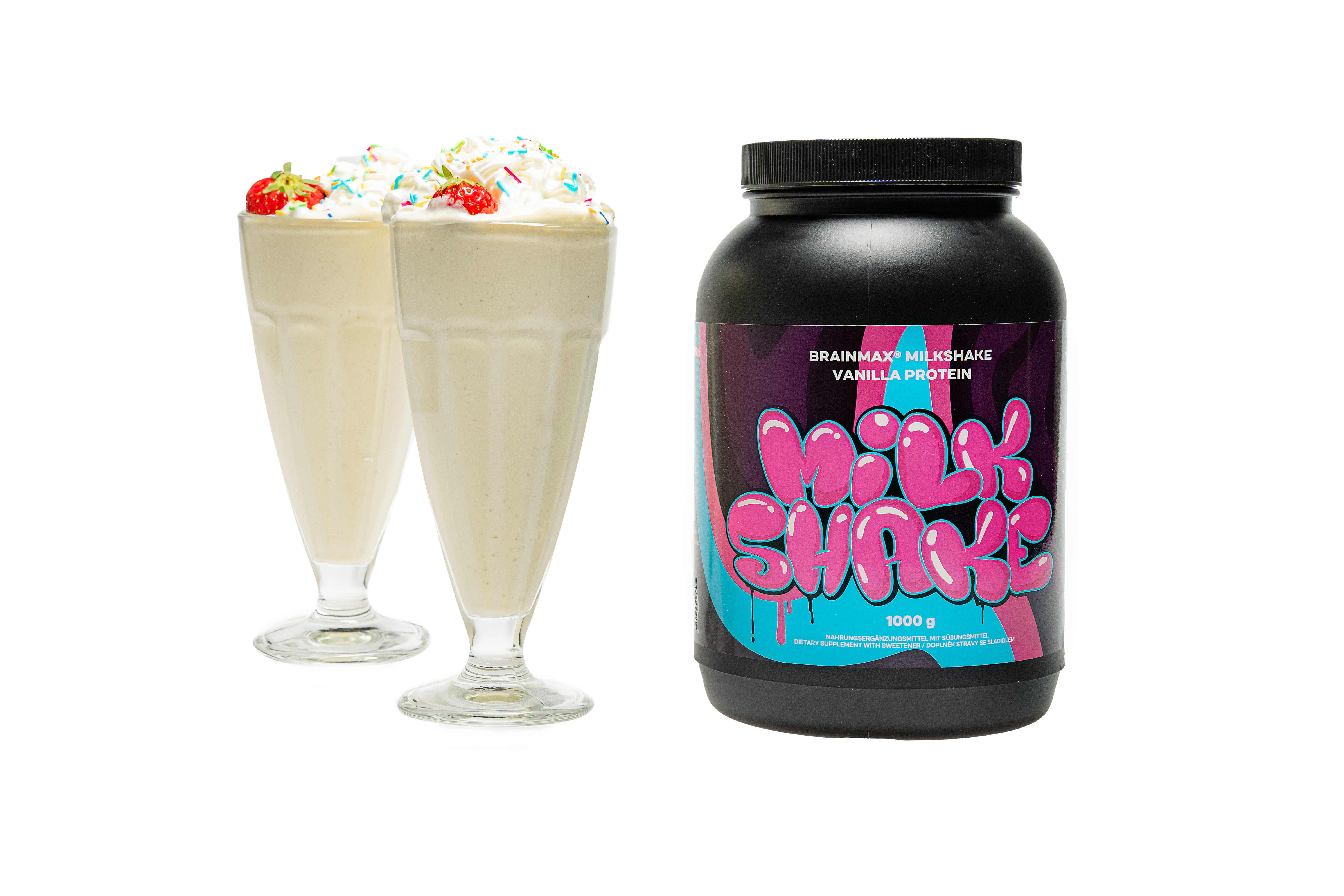 BrainMax Milkshake Protein, 1000 g Příchuť: Borůvkový cheesecake Obrázek