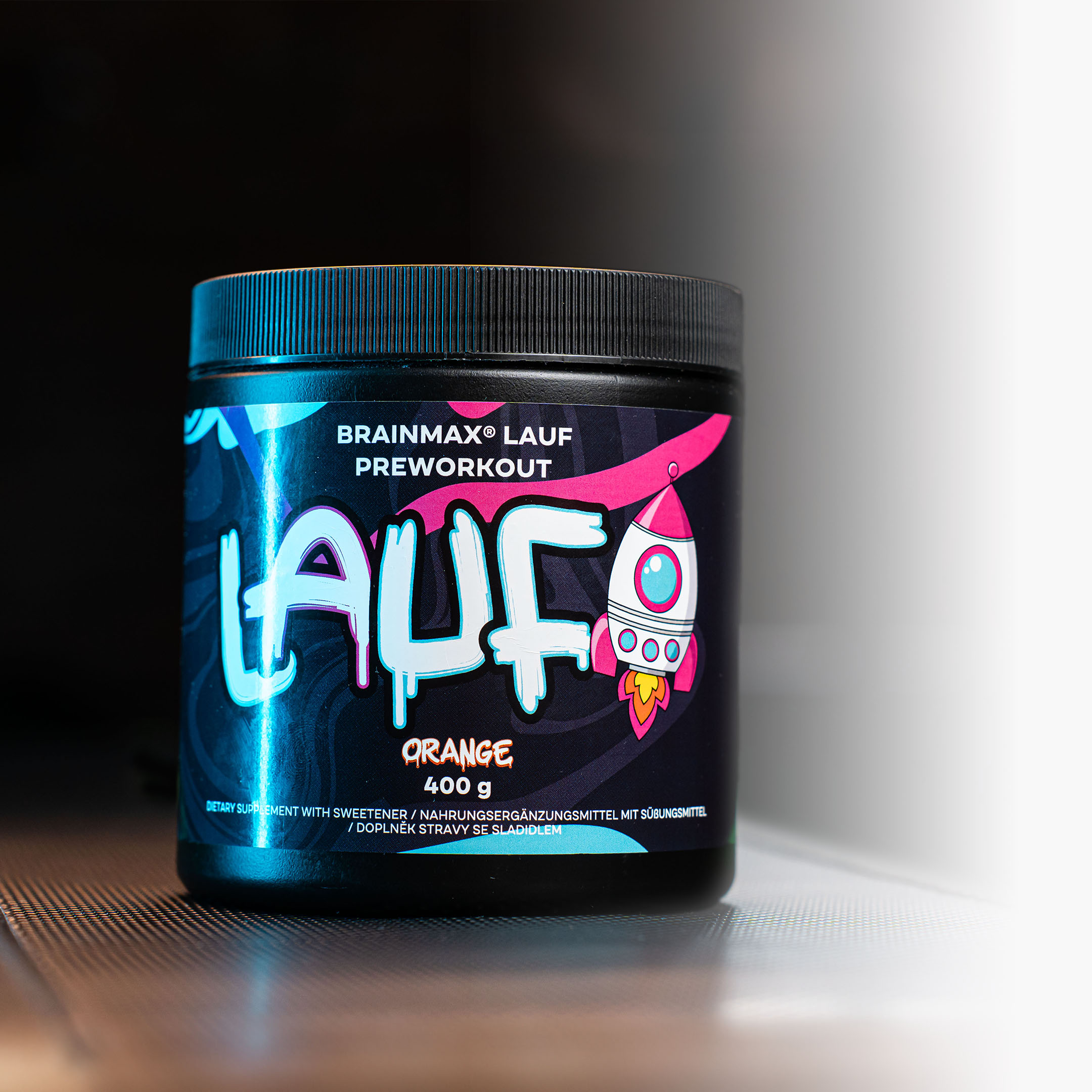 BrainMax Lauf Preworkout, Předtréninkovka pro podporu výkonu, červený pomeranč, 400 g Obrázek