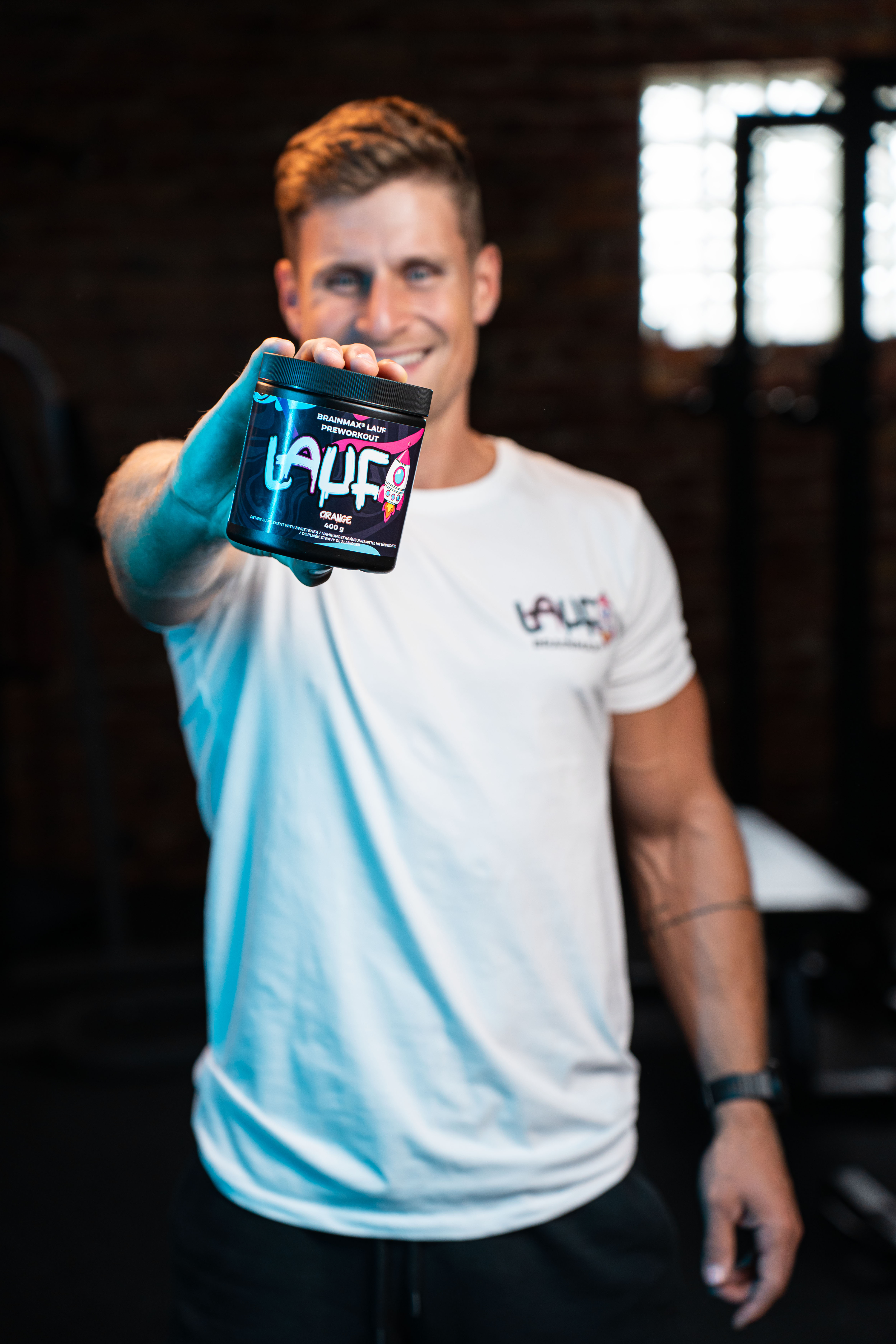 BrainMax Lauf Preworkout, Předtréninkovka pro podporu výkonu, červený pomeranč, 400 g Obrázek