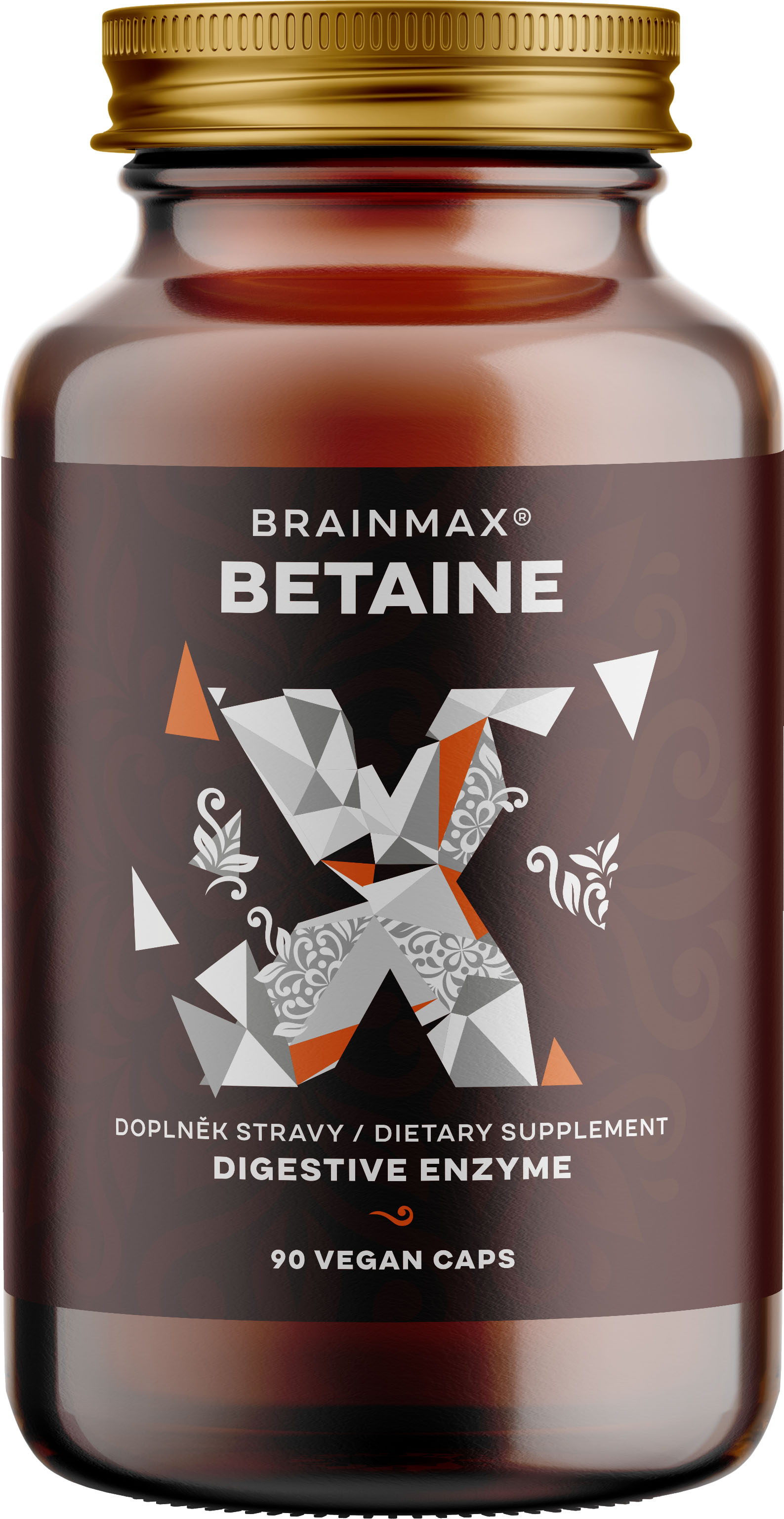 BrainMax Betaine HCl, Betain HCl a hořec žlutý, 700 mg, 90 kapslí Obrázek