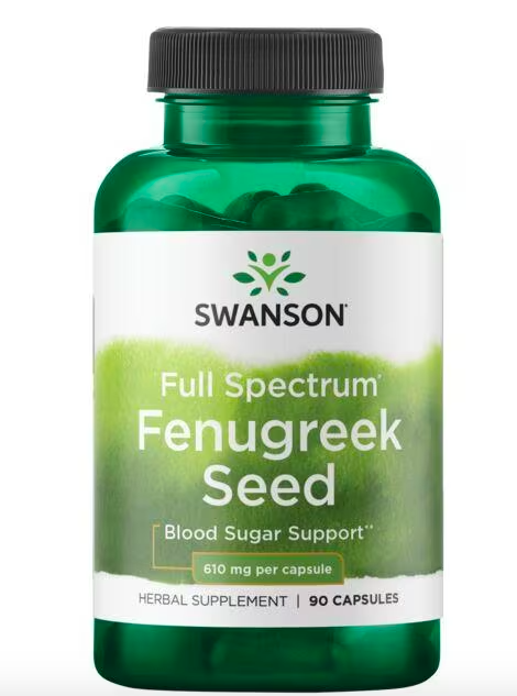 Swanson Fenugreek Seed, Pískavice řecké seno, 610 mg, 90 kapslí Obrázek