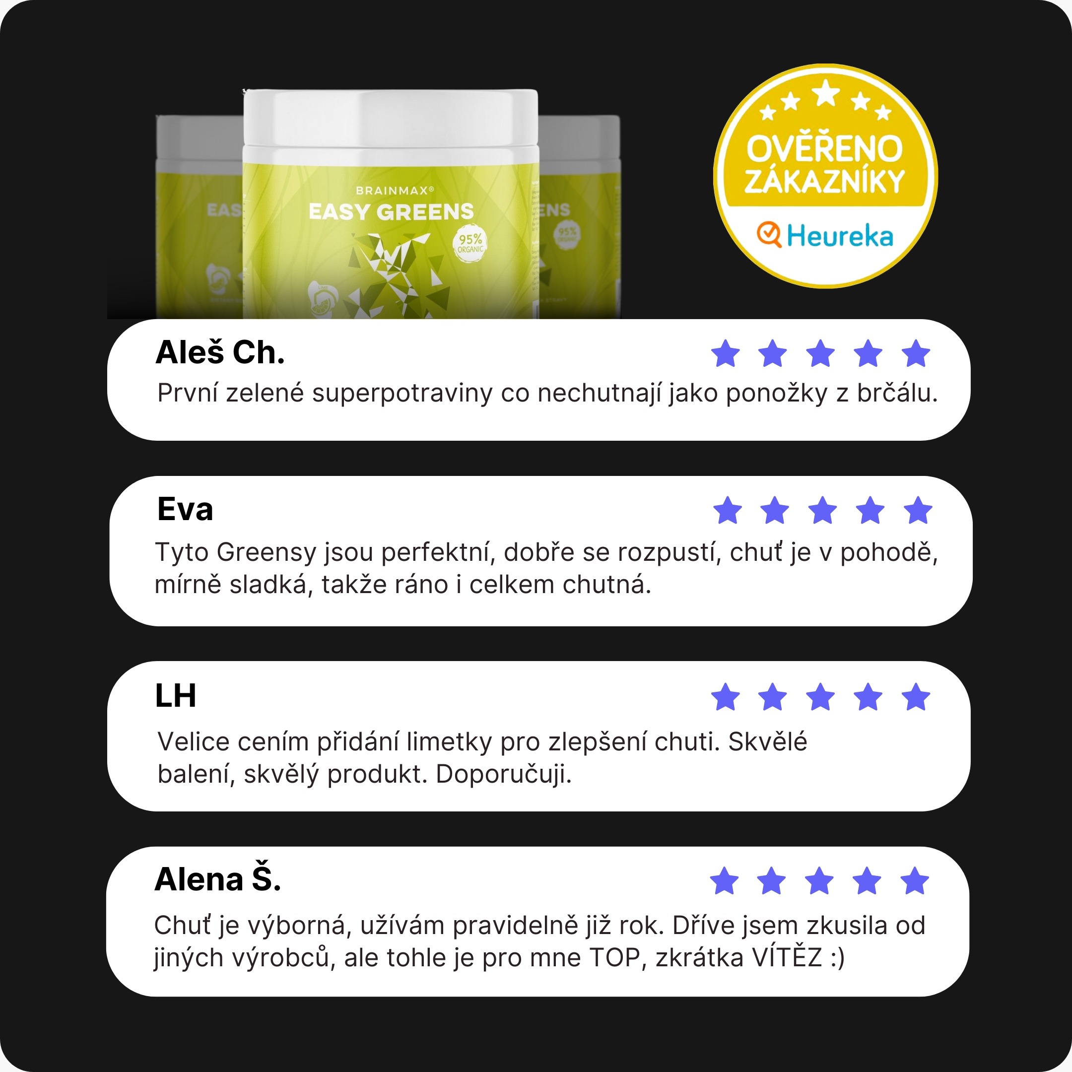 BrainMax Easy Greens, Limetka, 300 g Obrázek