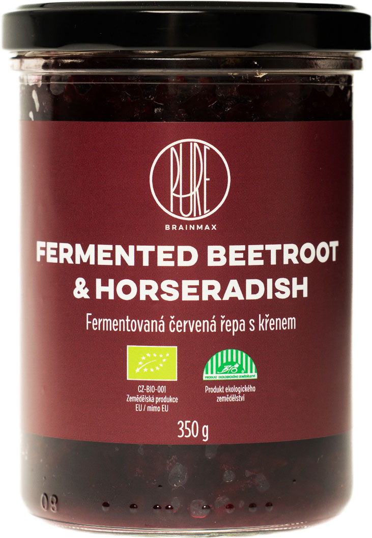 BrainMax Pure Beetroot & horseradish, kvašená červená řepa s křenem, BIO, 350 g Obrázek