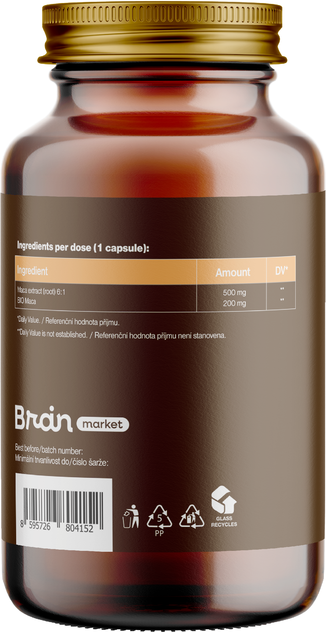 BrainMax Super Maca extrakt, 700 mg, 100 rostlinných kapslí Obrázek