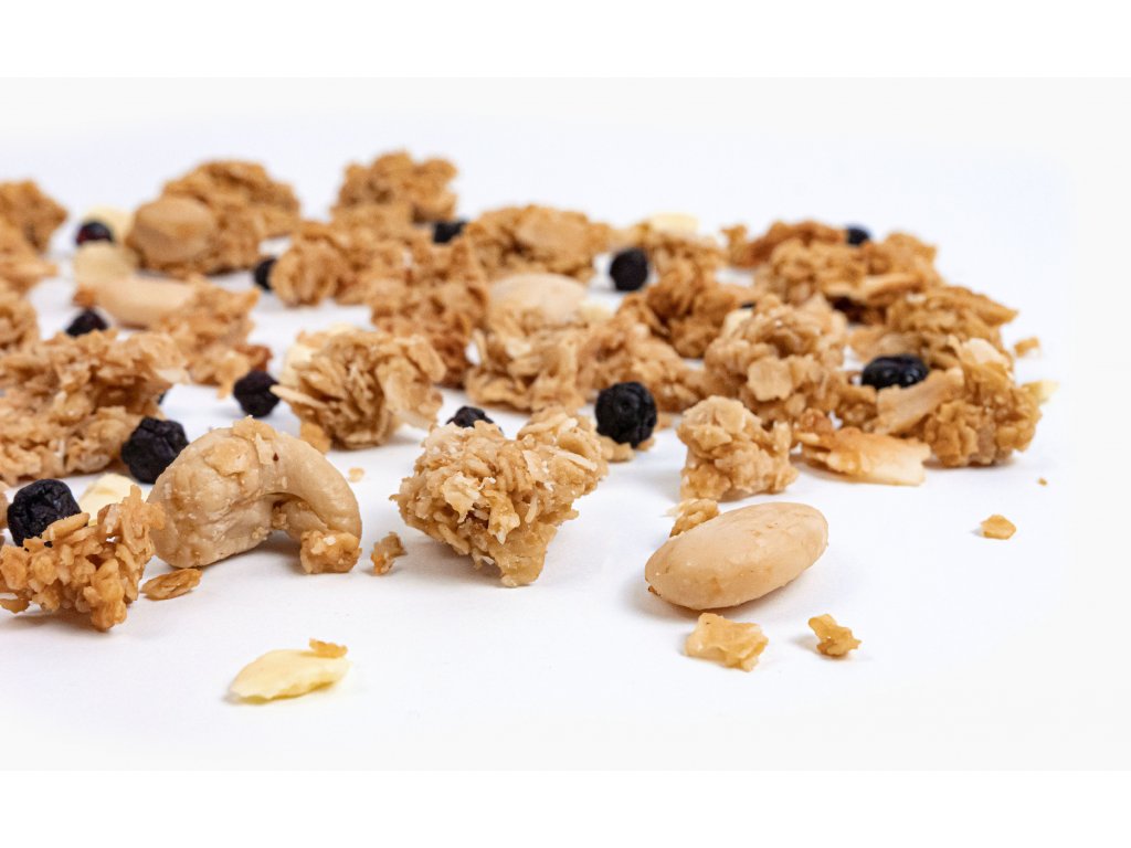 BrainMax Pure Blueberry Cheesecake Granola, Borůvky a Bílá čokoláda, BIO, 400 g Obrázek