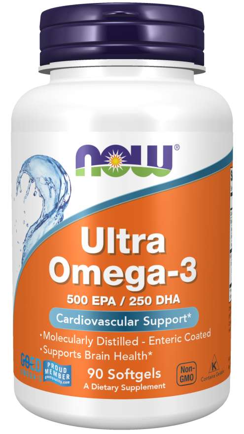 Now® Foods NOW Ultra omega-3, 250 DHA/500 EPA, 90 softgelových kapslí Obrázek
