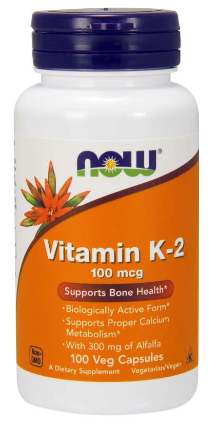 Now® Foods NOW Vitamin K2 jako MK-4, 100 ug, 100 rostlinných kapslí Obrázek