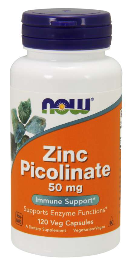 Now® Foods NOW Zinc Picolinate (zinek pikolinát), 50 mg, 120 rostlinných kapslí Obrázek