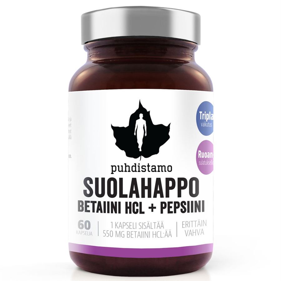 Puhdistamo - Betaine HCL (Betain HCl + Pepsin) - 60 kapslí Obrázek