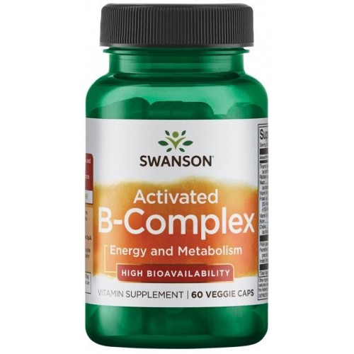Swanson Activated B-Complex, Aktivní koenzymová forma Vitamínů B, 60 rostlinných kapslí Obrázek