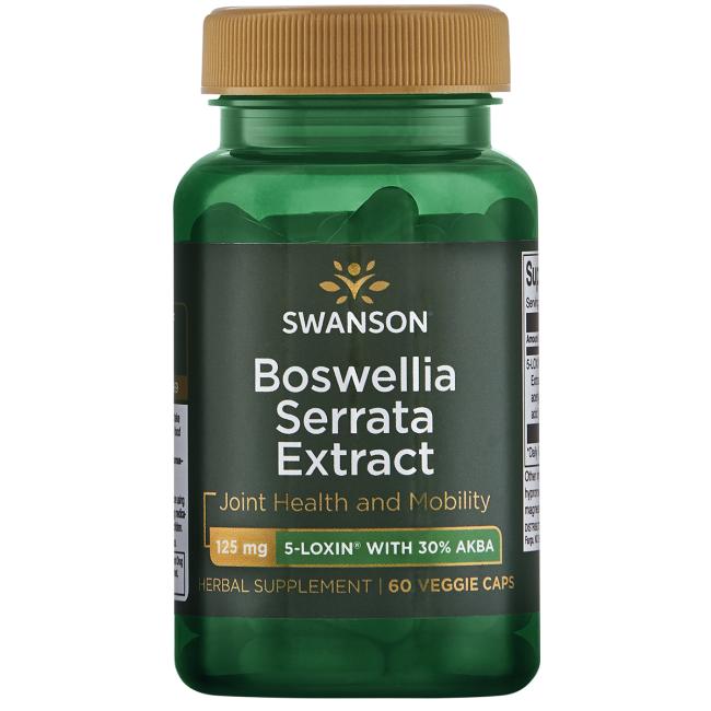 Swanson Boswellia Serrata Extract 5-LOXIN® (Kadidlovník pilovitý extrakt),  125 mg, 60 rostlinných kapslí Obrázek