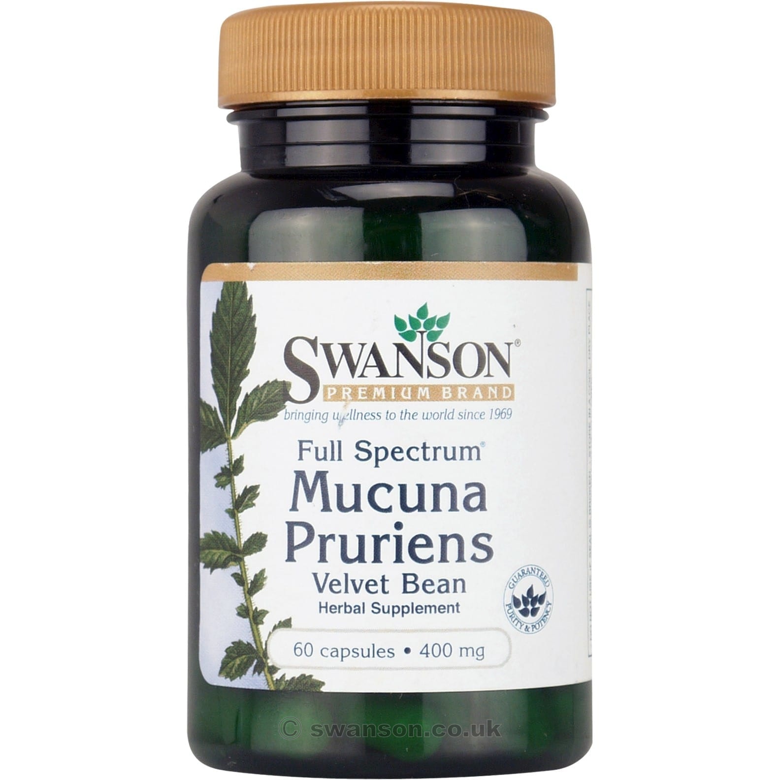 Swanson Full Spectrum Mucuna Pruriens (Sametové fazole), 400 mg, 60 kapslí Obrázek