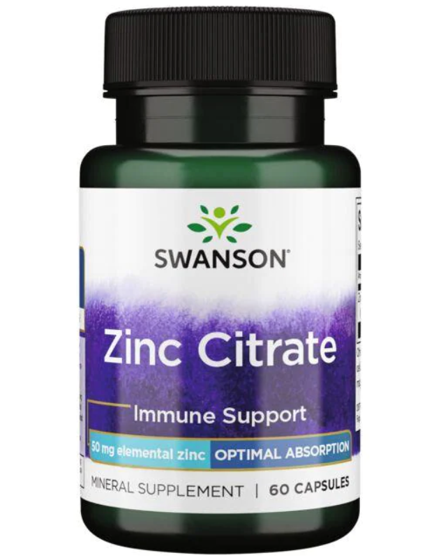 Swanson Zinc Citrate, Zinek Citrát, 30 mg, 60 kapslí Obrázek