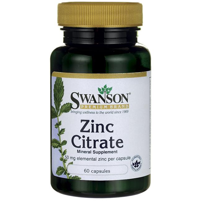 Swanson Zinc Citrate, Zinek Citrát, 50 mg, 60 kapslí Obrázek