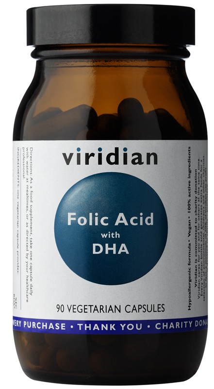 Viridian Folic Acid with DHA 90 kapslí Obrázek