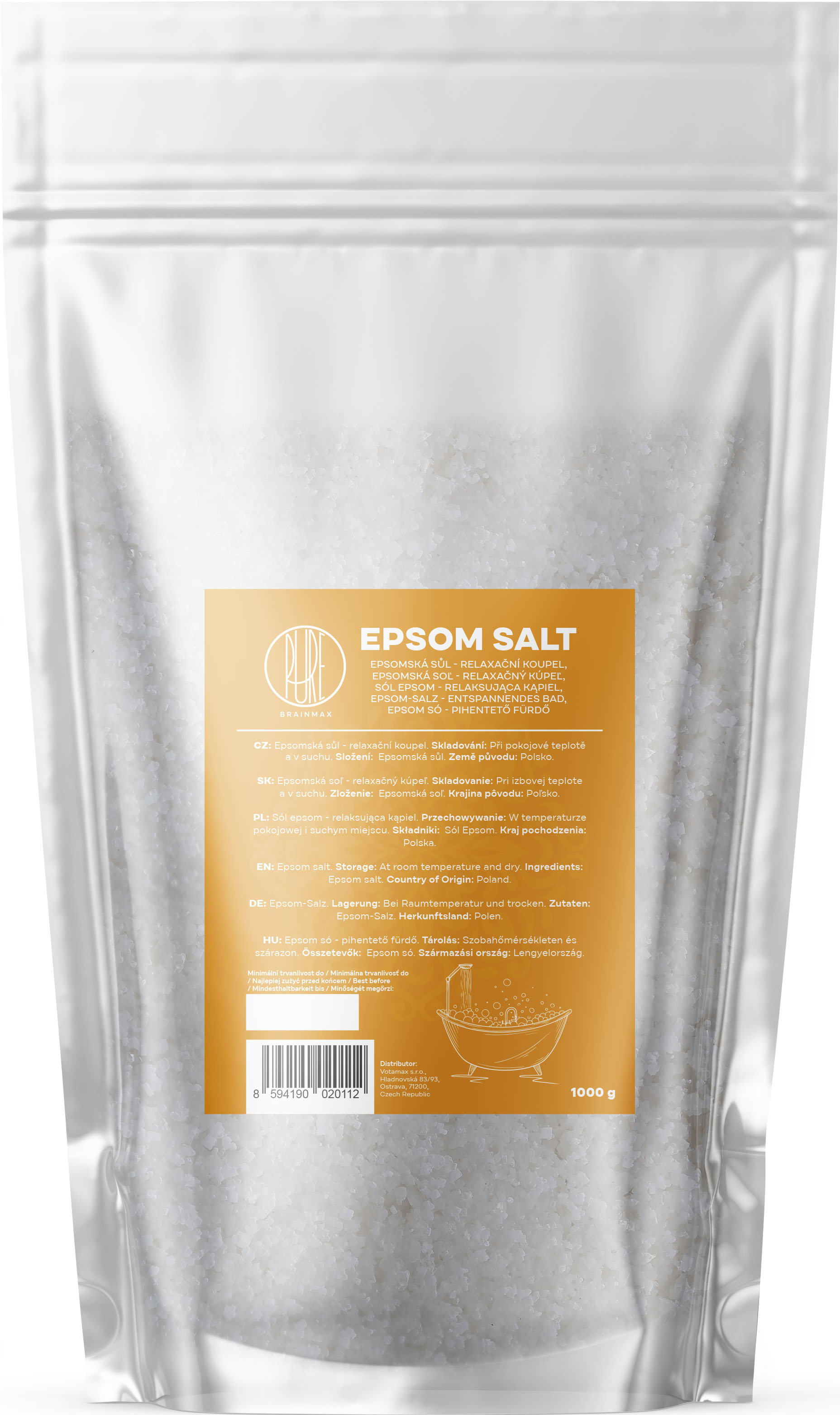 BrainMax - Epsomská sůl, 1kg Obrázek