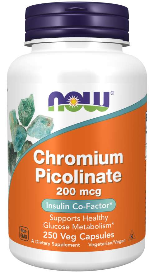 Now® Foods NOW Chromium Picolinate, 200 mcg, 250 rostlinných kapslí Obrázek