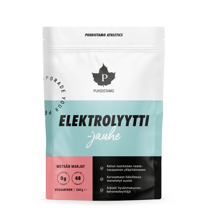 Puhdistamo - Electrolyte Powder 240g red berries Obrázek