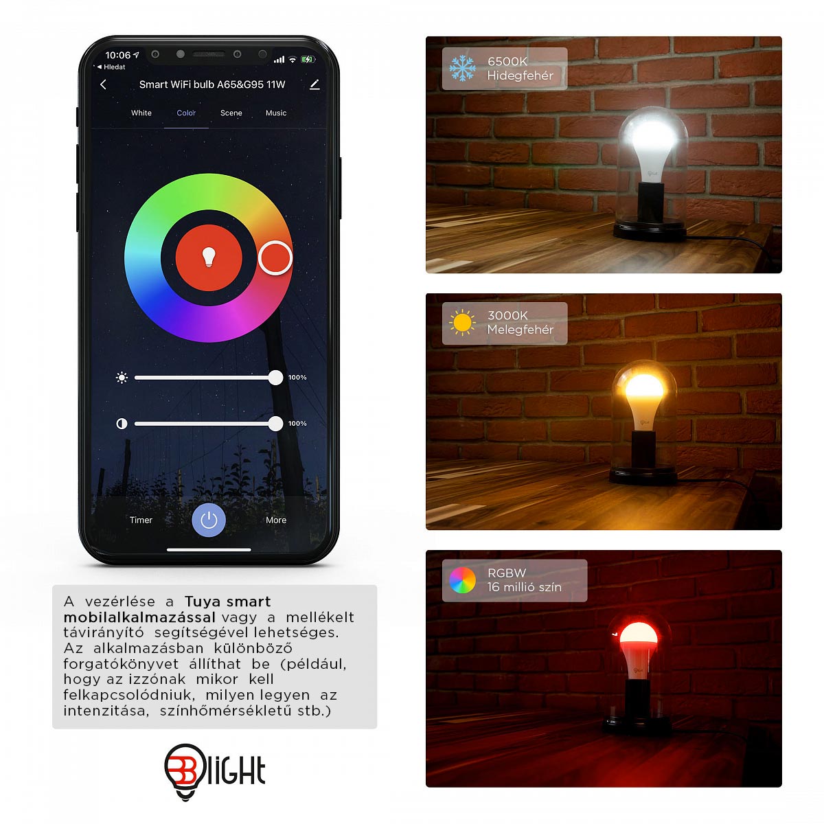 Chytrá žárovka Blight LED, závit GU10, 5,5 W, WiFi, APP, stmívatelná, barevná Obrázek